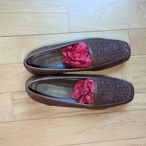 St. John's Bay Woven Leather Loafers Brown
